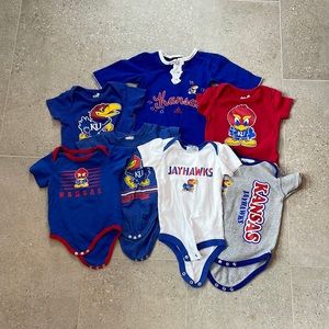 KU Jayhawk Onsie Assortment Sizes 0-12month